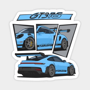 car 911 gt3 rs detail light blue Magnet