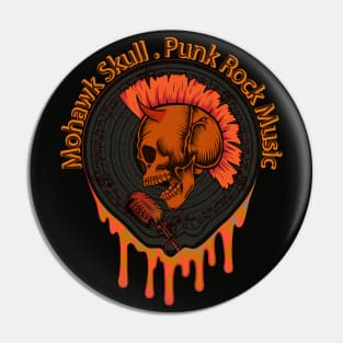 Punk Skull with Mohawk Pin