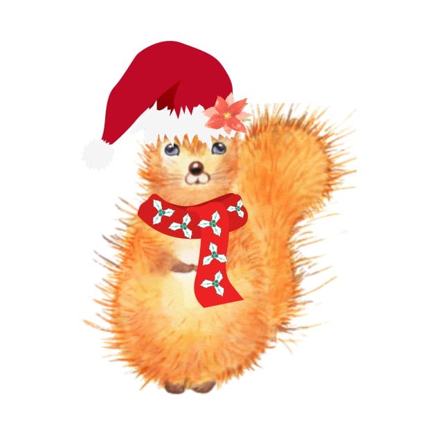 Silly Squirrel with a Christmas hat, gifts for teens, christmas gift, gift for teen, dancing gifts for girls by BeatyinChaos