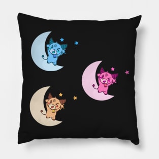 Cute Cows Dancing on Moon Sticker Pack Pillow