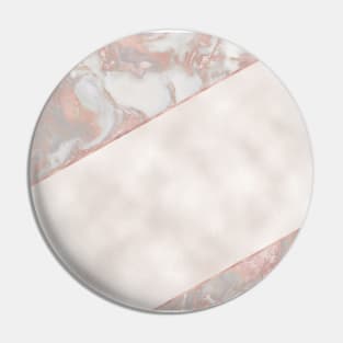 French polished rose gold marble & pearl Pin