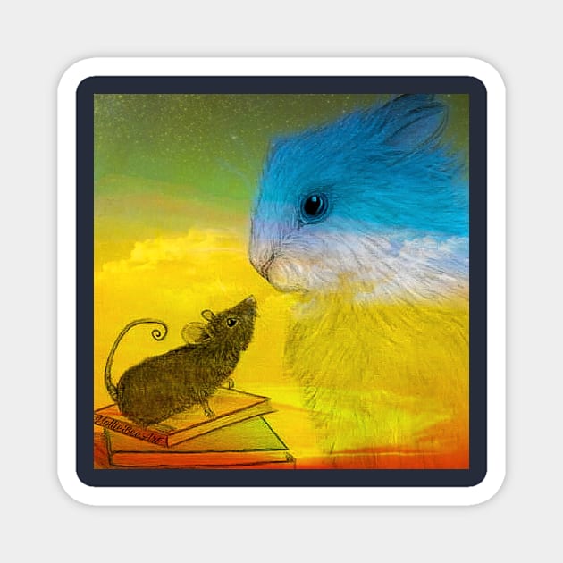 Kindred Spirits Mouse and Rabbit Magnet by YollieBeeArt