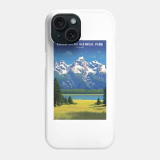 Grand Teton National Park  Travel Poster Phone Case