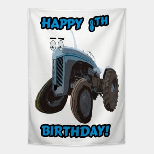 Happy 8th birthday tractor design Tapestry