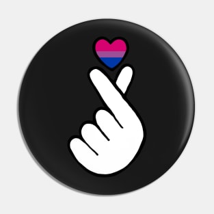 heart fingers - bisexual Pin