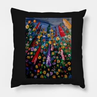 Wild flowers at night Pillow