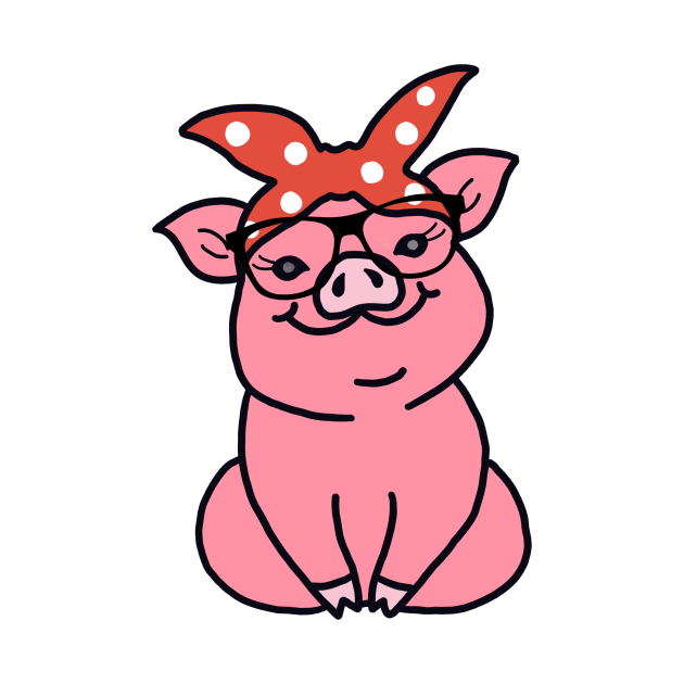 Pig with Glasses by maddie55meadows