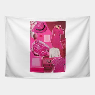 Pink Magazine Collage Tapestry