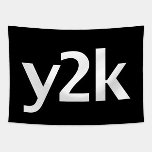 Y2K Typography White Text Tapestry