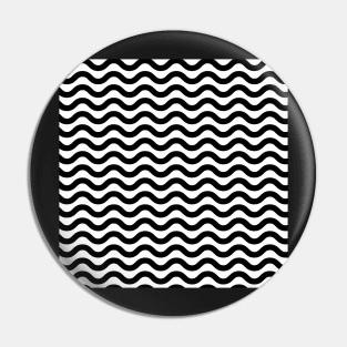 Black and White Wavy Lines Seamless Pattern Pin