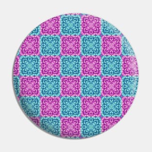 Tiled Blue and Purple Pixel Pattern Pin