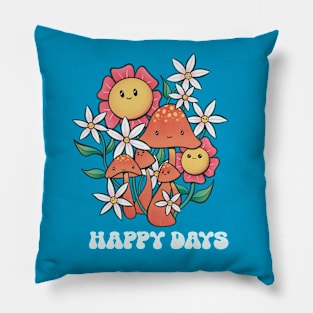 Happy Days Flowers & Shrooms Pillow