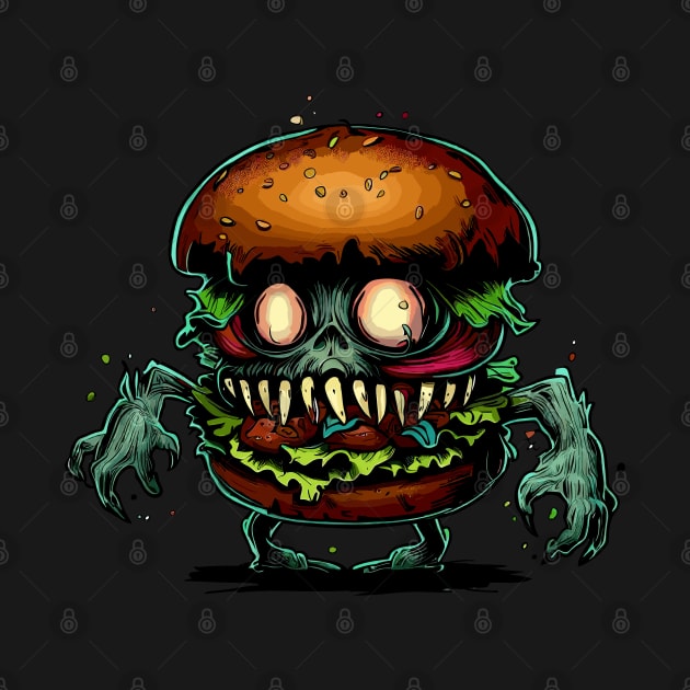 Spooky zombie Hamburger by TomFrontierArt