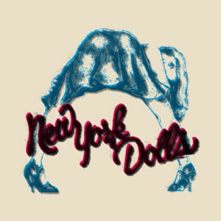 new york dolls distressed offset graphic T-Shirt