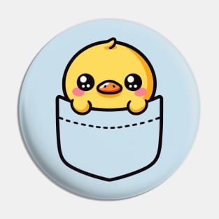 Baby Duck in Pocket Adorable Kawaii Peeking Bird Pin