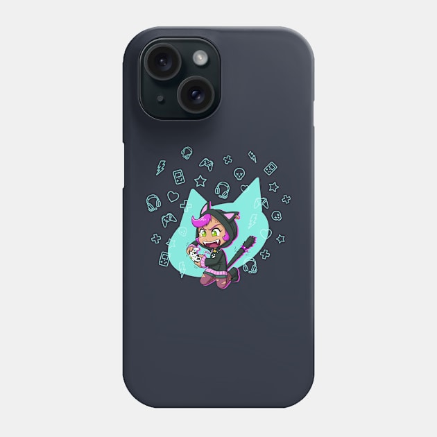 Cassi the Catgirl- Gamercat Phone Case by JadedSketch