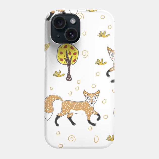 Fox Pattern Phone Case by KristinaStellar 