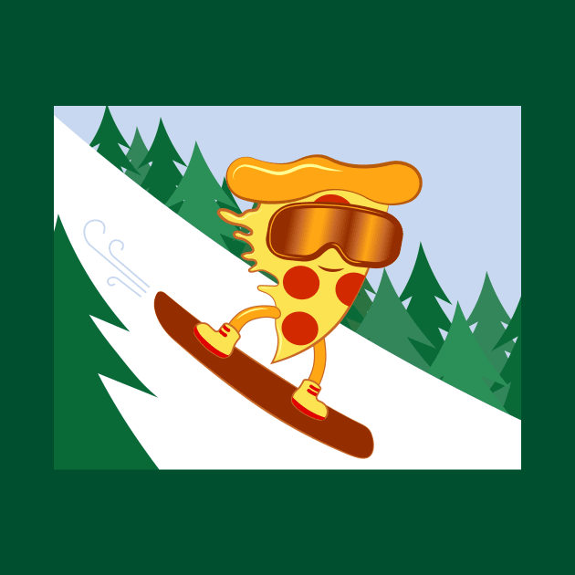 Cool Snowboarding Pizza by AlisonDennis