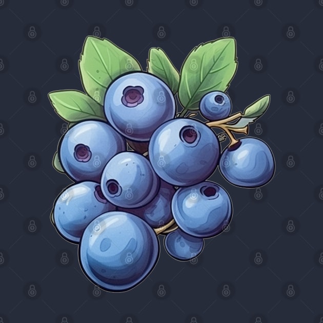 Blueberries Art by Pastel Craft