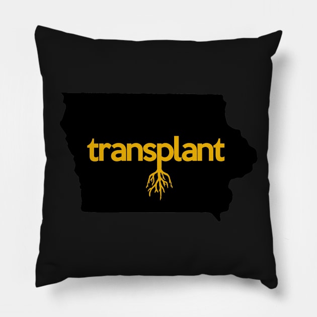 Iowa Transplant IA Gold Black Pillow by mindofstate