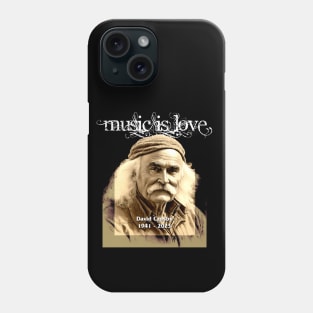 David Crosby No. 1: 1941 - 2023, Rest in Peace (RIP) on a Dark Background Phone Case