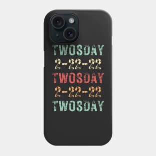 Twosday 2-22-22 Twosday 2-22-22 Retro Vintage / Funny Teachers Math 2sday 2-22-22 Quote Phone Case