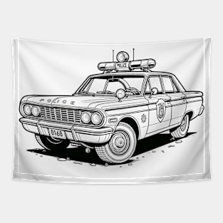 Classic 1960's Police Car Tapestry