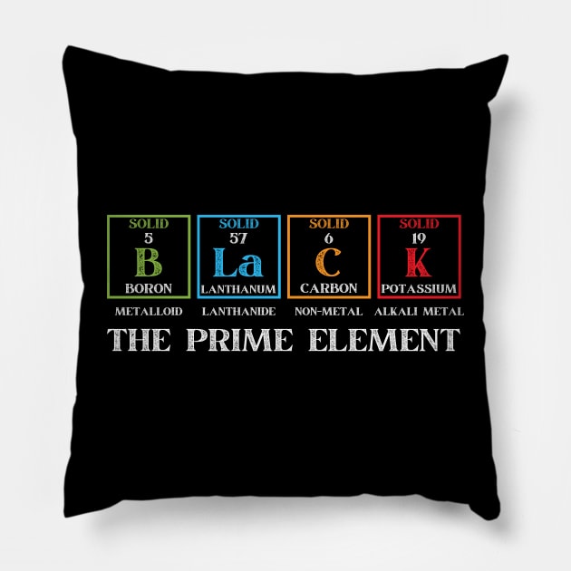 Black The Prime Element , Black History Month Pillow by JustBeSatisfied