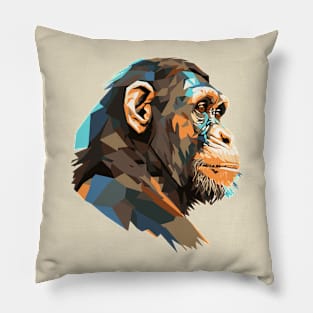 Cubist Style Chimpanzee Pillow