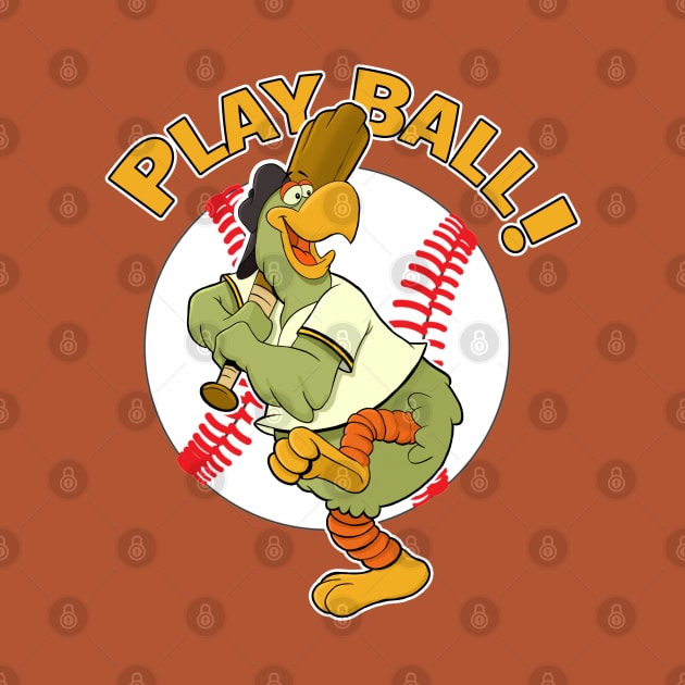 Play Ball! Pirate Baseball Mascot Pirate Parrot by GAMAS Threads