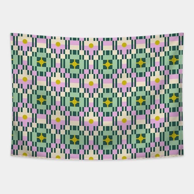 Retro checkered Tapestry by Aliz Arteta Design