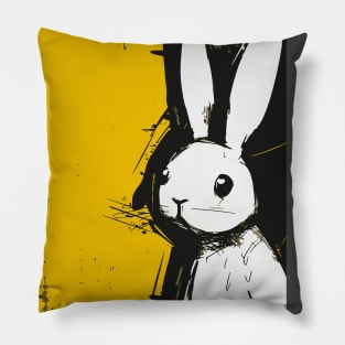 White Rabbit Portrait Pillow