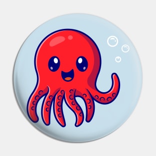 Cute Octopus Cartoon Pin