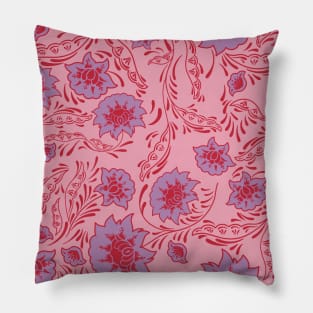flower pattern lilac pink red purple aesthetic Pillow