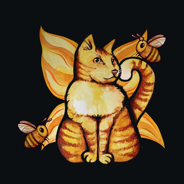 Fairy Kitty Cat and Bees by bubbsnugg