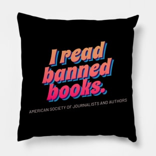 I Read Banned Books / Vintage Book Lover Geek Gift Retro Wave Pillow