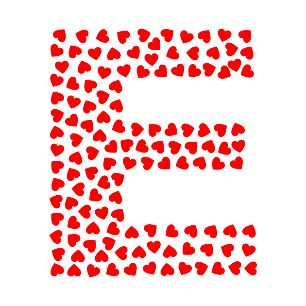 Letter E Heart Shape Initial by Sanu Designs