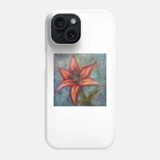 Orange Folk Art Lily Phone Case