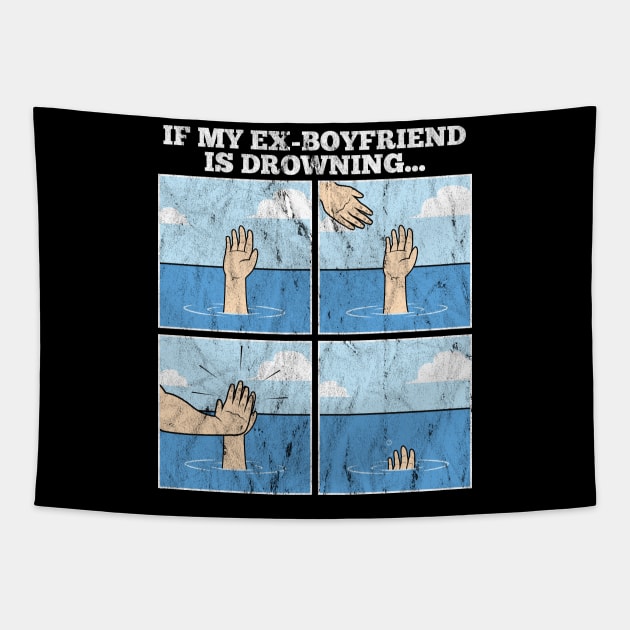 Ex-Boyfriend Funny Meme Drowning High Five Drawing Tapestry by jkshirts