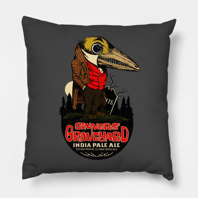 Vintage Scary Pale Ale Pillow by Kujo Vintage