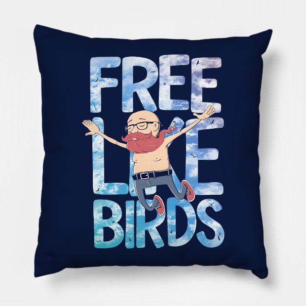 Free Like Birds Pillow by triagus