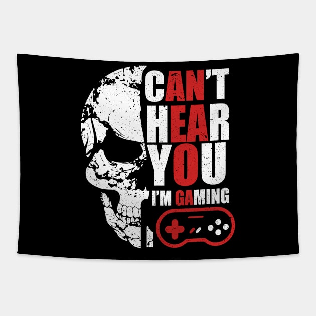 Can't hear you I am gaming Tapestry by FatTize