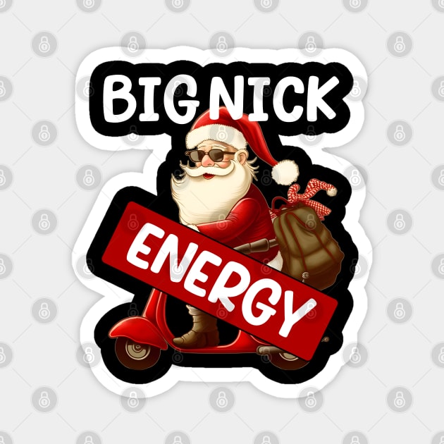 Big Nick Energy Funny Men Santa Ugly Christmas Magnet by hadlamcom