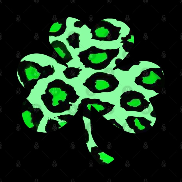 Green Leopard Lucky Clover by DesignOnEarth