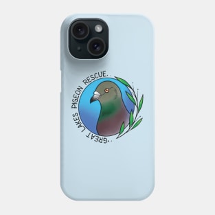 Great Lakes Pigeon Rescue Logo - Black Letters Phone Case