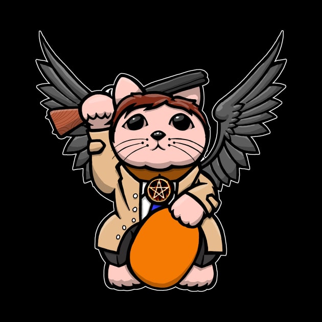 supernatural lucky cat by yayzus