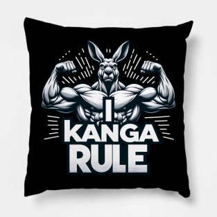 I Kanga Rule Gym Shirt - Jacked Kangaroo Pillow