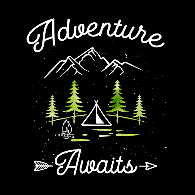 Adventure Awaits Camping Hiking Outdoor Travel by Jipan