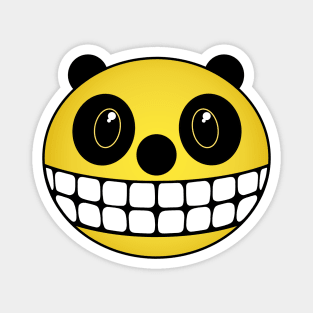 Yellow Panda Smiley Face Magnet