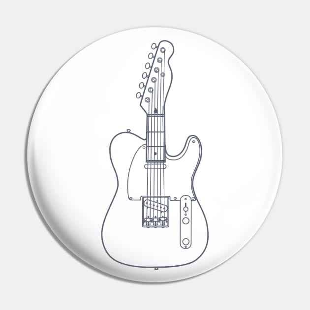 Three Frets T-Style Electric Guitar Outline Pin by nightsworthy